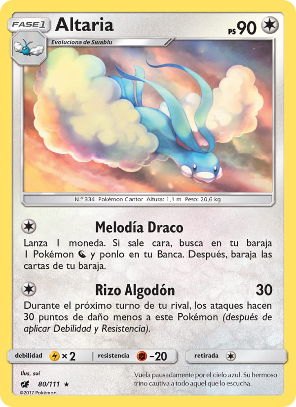 Altaria 80 — Crimson Invasion (Spanish Pokémon TCG card)