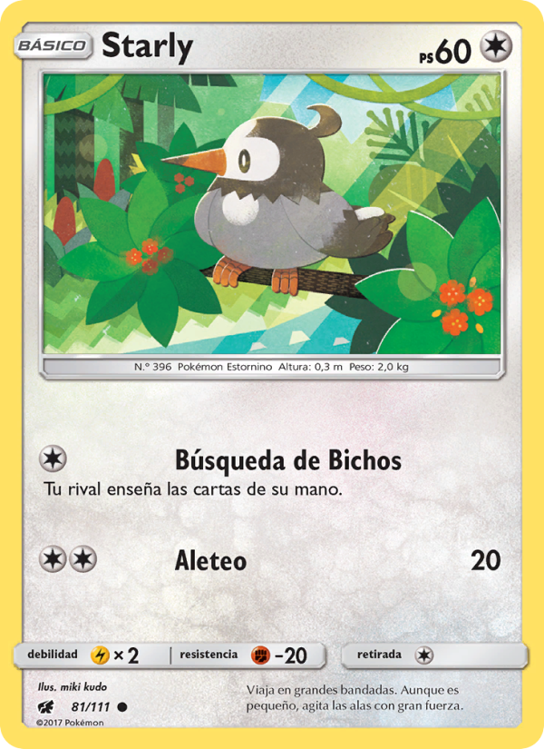 Starly 81 — Crimson Invasion (Spanish Pokémon TCG card)