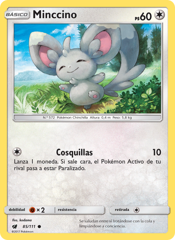 Minccino 85 — Crimson Invasion (Spanish Pokémon TCG card)