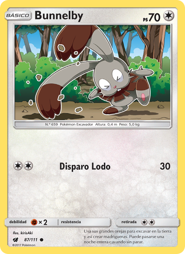 Bunnelby 87 — Crimson Invasion (Spanish Pokémon TCG card)