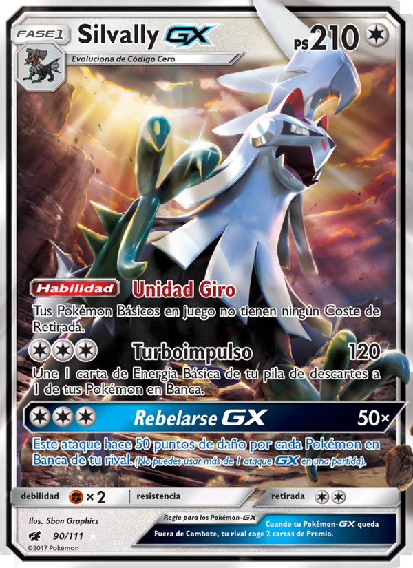 Silvally GX 90 — Crimson Invasion (Spanish Pokémon TCG card)