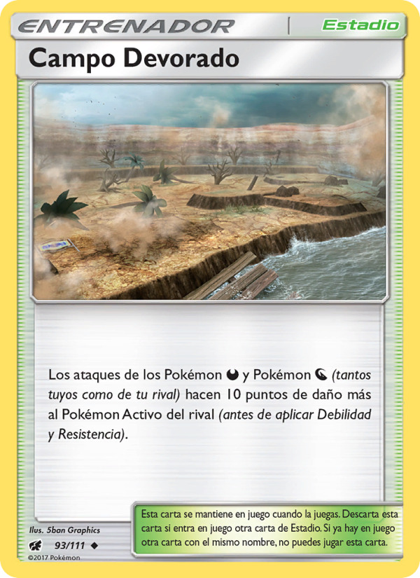 Campo Devorado 93 — Crimson Invasion (Spanish Pokémon TCG card)