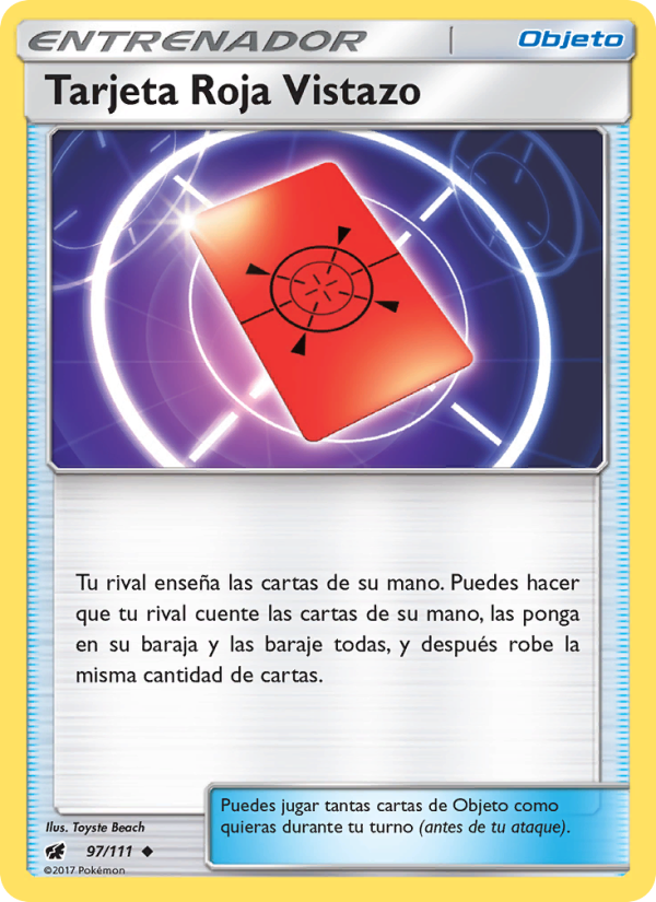 Tarjeta Roja Vistazo 97 — Crimson Invasion (Spanish Pokémon TCG card)