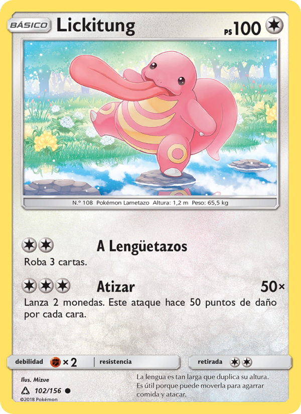 Lickitung 102 — Ultra Prism (Spanish Pokémon TCG card)