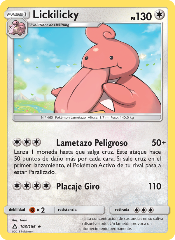 Lickilicky 103 — Ultra Prism (Spanish Pokémon TCG card)