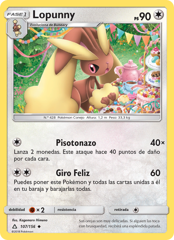 Lopunny 107 — Ultra Prism (Spanish Pokémon TCG card)