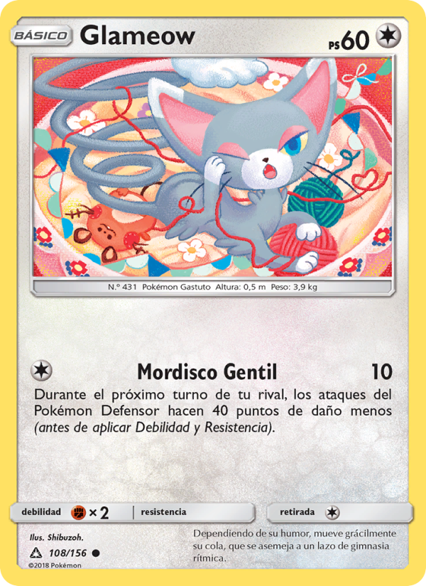 Glameow 108 — Ultra Prism (Spanish Pokémon TCG card)