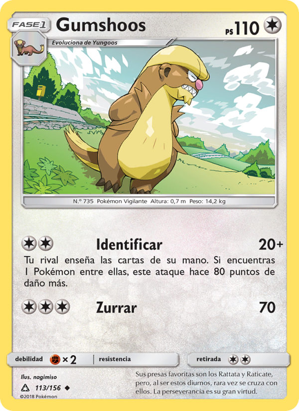 Gumshoos 113 — Ultra Prism (Spanish Pokémon TCG card)