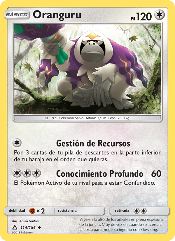 Oranguru 114 — Ultra Prism (Spanish Pokémon TCG card)