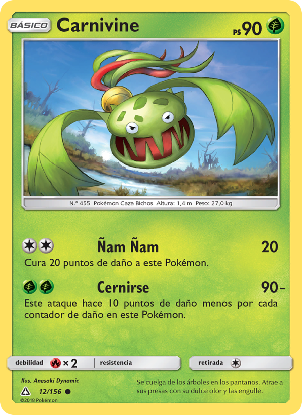 Carnivine 12 — Ultra Prism (Spanish Pokémon TCG card)