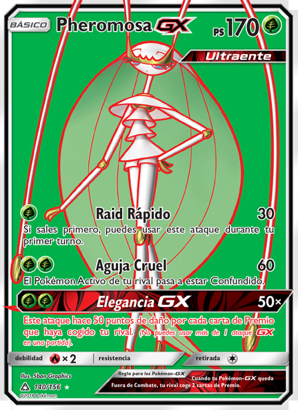 Pheromosa GX 140 — Ultra Prism (Spanish Pokémon TCG card)