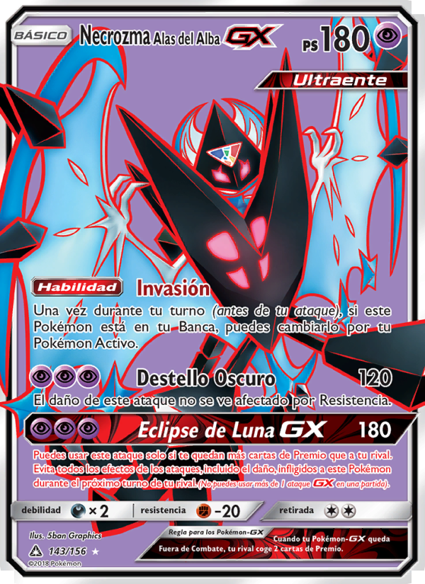 Necrozma Alas del Alba GX 143 — Ultra Prism (Spanish Pokémon TCG card)