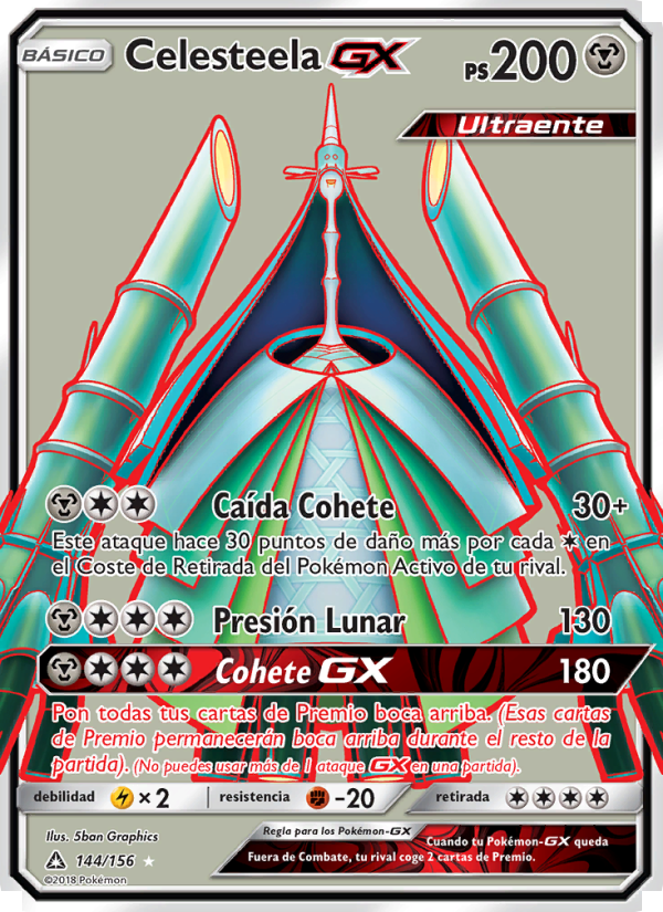 Celesteela GX 144 — Ultra Prism (Spanish Pokémon TCG card)