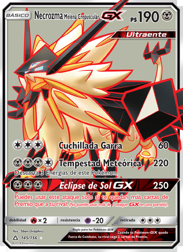 Necrozma Melena Crepuscular GX 145 — Ultra Prism (Spanish Pokémon TCG card)