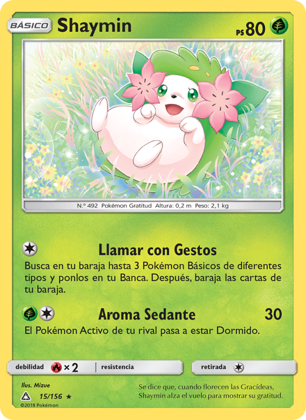 Shaymin 15 — Ultra Prism (Spanish Pokémon TCG card)