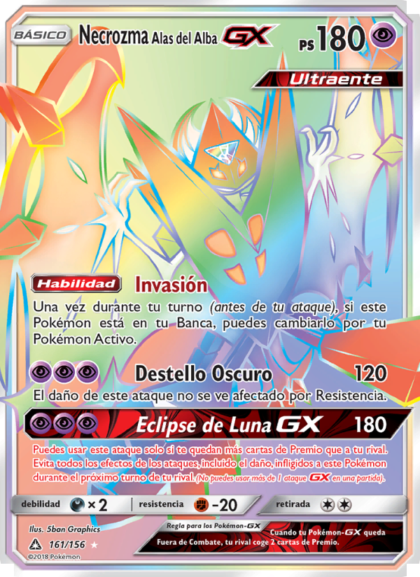 Necrozma Alas del Alba GX 161 — Ultra Prism (Spanish Pokémon TCG card)