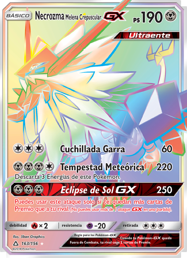 Necrozma Melena Crepuscular GX 163 — Ultra Prism (Spanish Pokémon TCG card)