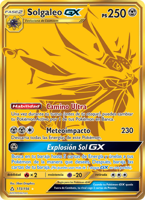 Solgaleo GX 173 — Ultra Prism (Spanish Pokémon TCG card)