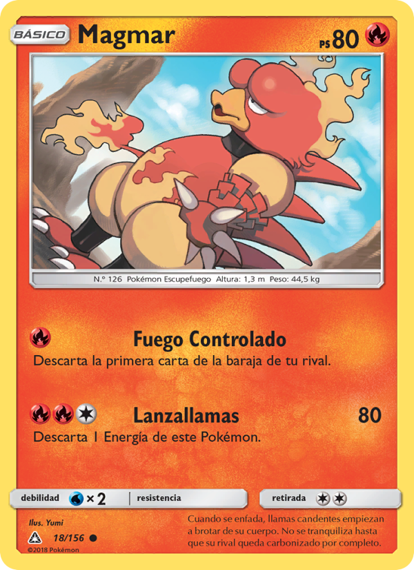 Magmar 18 — Ultra Prism (Spanish Pokémon TCG card)