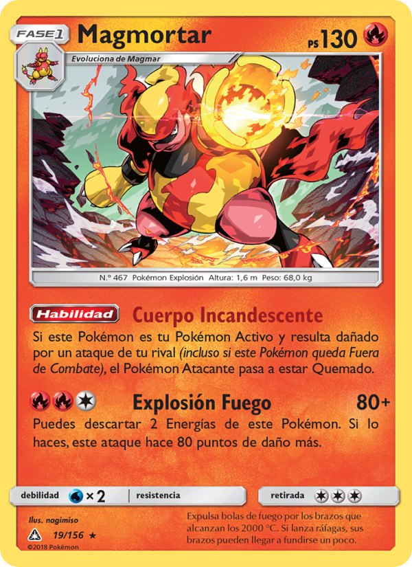 Magmortar 19 — Ultra Prism (Spanish Pokémon TCG card)
