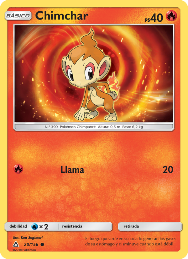 Chimchar 20 — Ultra Prism (Spanish Pokémon TCG card)