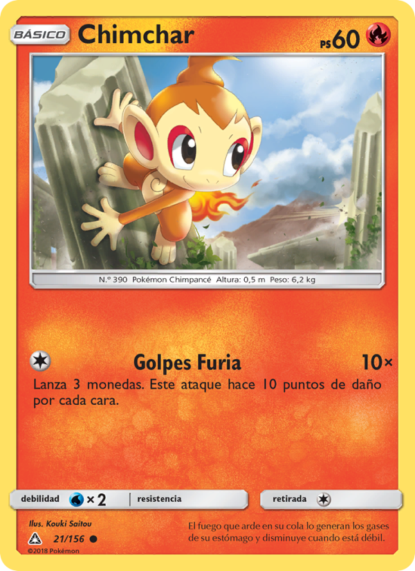 Chimchar 21 — Ultra Prism (Spanish Pokémon TCG card)