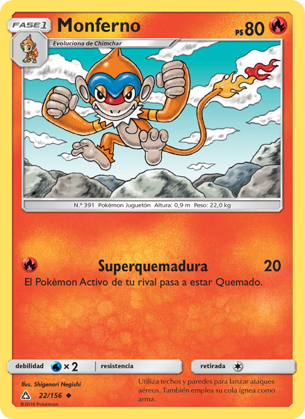Monferno 22 — Ultra Prism (Spanish Pokémon TCG card)