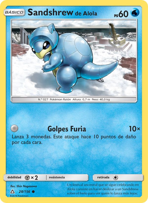Sandshrew de Alola 28 — Ultra Prism (Spanish Pokémon TCG card)