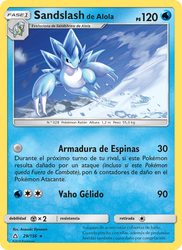 Sandslash de Alola 29 — Ultra Prism (Spanish Pokémon TCG card)