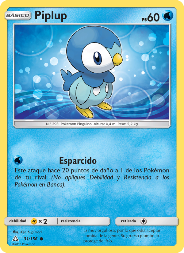 Piplup 31 — Ultra Prism (Spanish Pokémon TCG card)