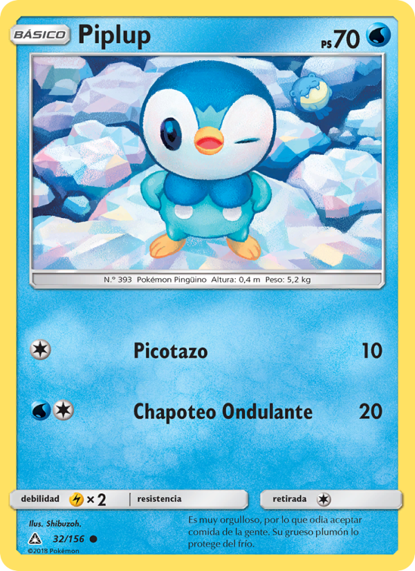 Piplup 32 — Ultra Prism (Spanish Pokémon TCG card)