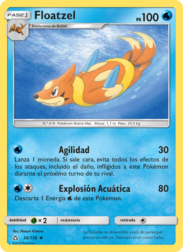 Floatzel 36 — Ultra Prism (Spanish Pokémon TCG card)