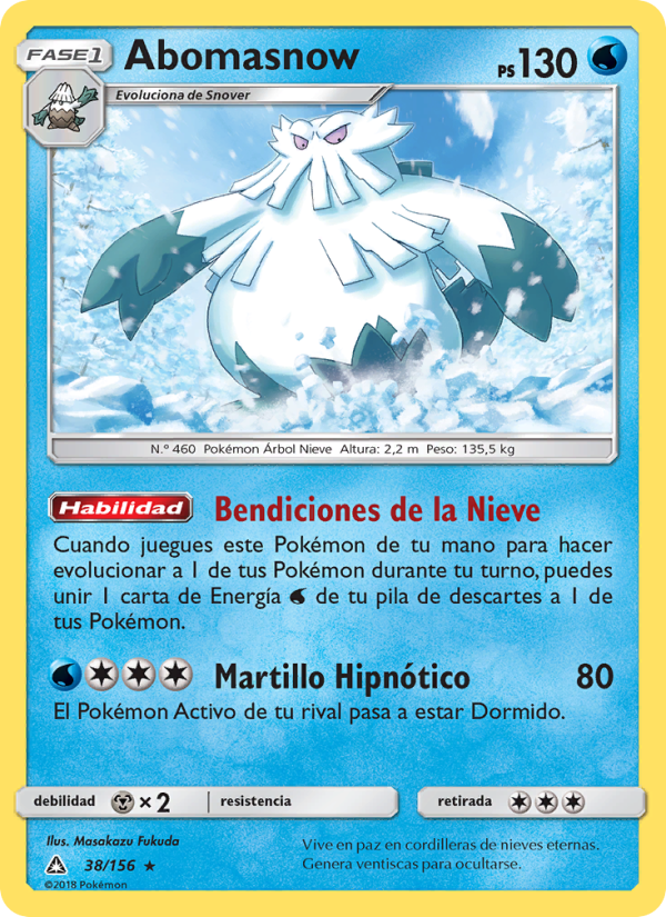 Abomasnow 38 — Ultra Prism (Spanish Pokémon TCG card)