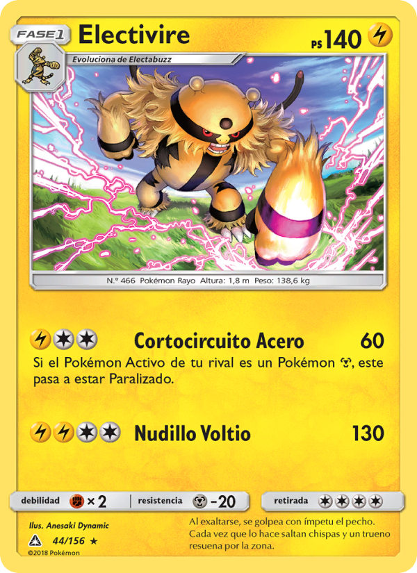 Electivire 44 — Ultra Prism (Spanish Pokémon TCG card)