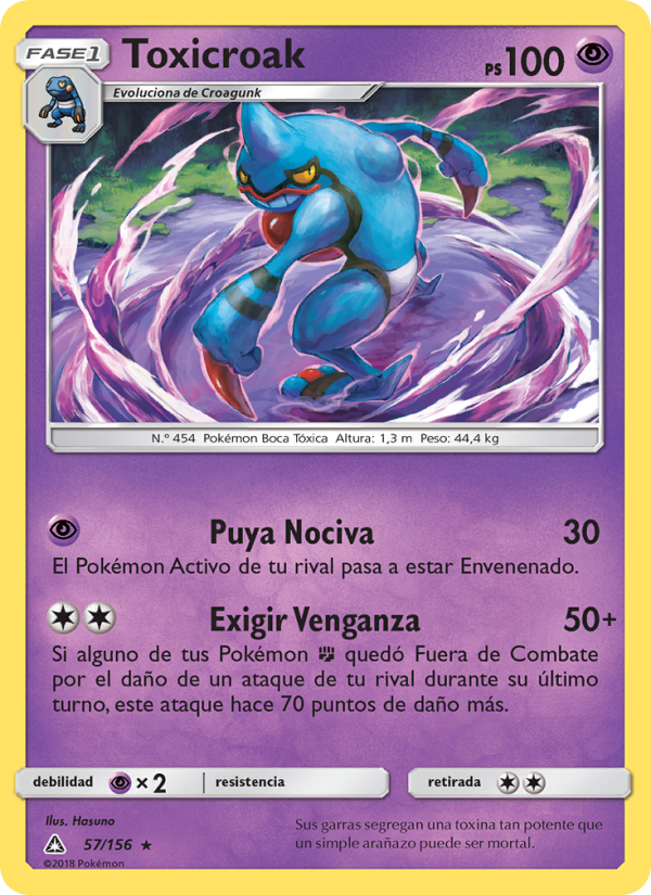 Toxicroak 57 — Ultra Prism (Spanish Pokémon TCG card)