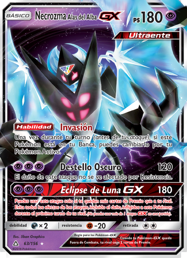Necrozma Alas del Alba GX 63 — Ultra Prism (Spanish Pokémon TCG card)