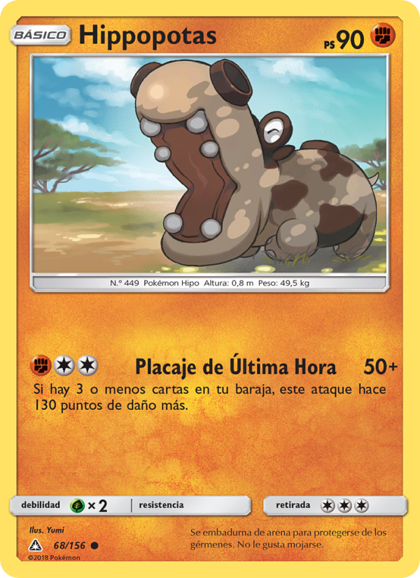 Hippopotas 68 — Ultra Prism (Spanish Pokémon TCG card)