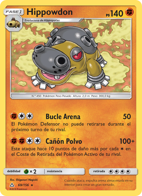 Hippowdon 69 — Ultra Prism (Spanish Pokémon TCG card)