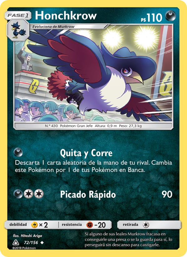 Honchkrow 72 — Ultra Prism (Spanish Pokémon TCG card)