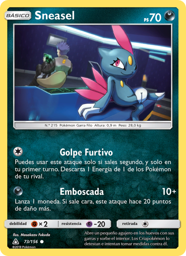 Sneasel 73 — Ultra Prism (Spanish Pokémon TCG card)