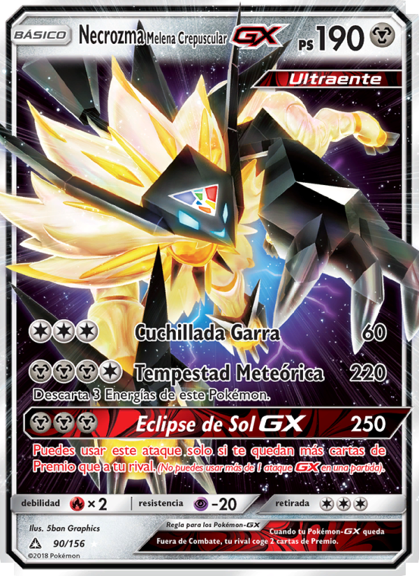 Necrozma Melena Crepuscular GX 90 — Ultra Prism (Spanish Pokémon TCG card)