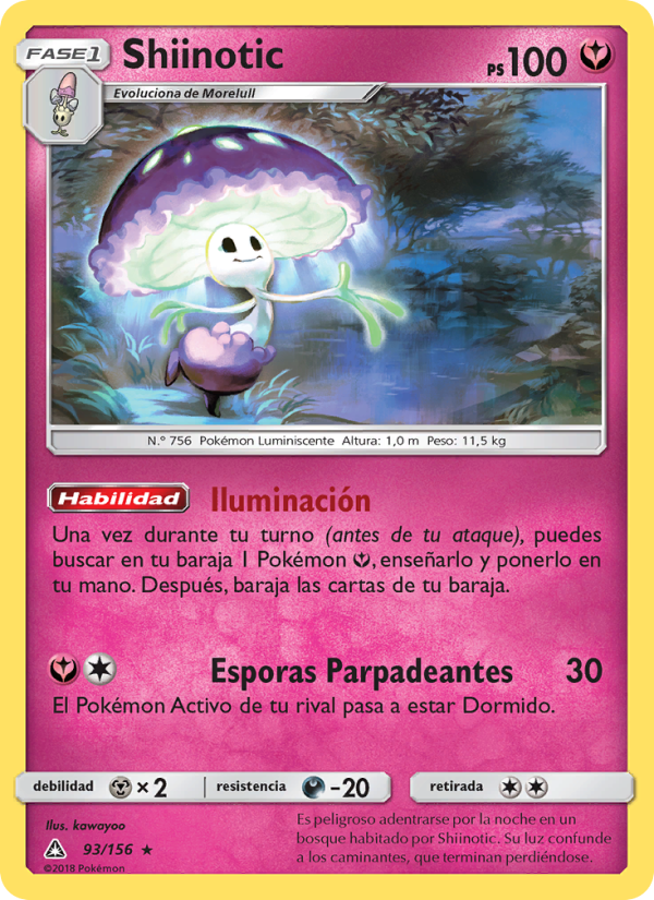 Shiinotic 93 — Ultra Prism (Spanish Pokémon TCG card)