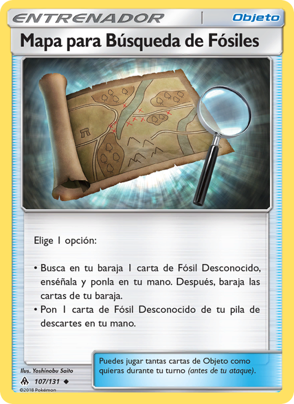 Mapa para Búsqueda de Fósiles 107 — Grauen Der Lichtfinsternis (Spanish Pokémon TCG card)