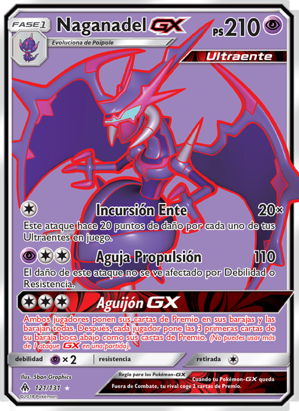 Naganadel GX 121 — Grauen Der Lichtfinsternis (Spanish Pokémon TCG card)