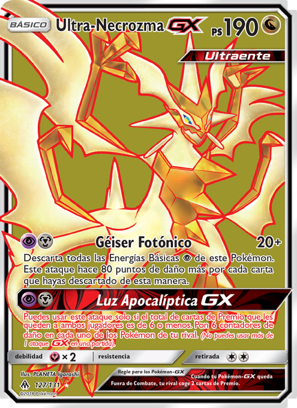Ultra-Necrozma GX 127 — Grauen Der Lichtfinsternis (Spanish Pokémon TCG card)