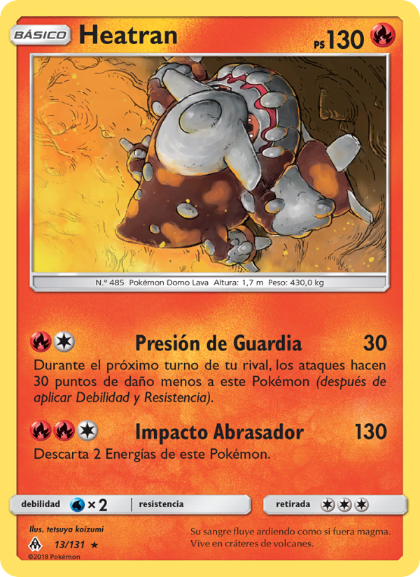Heatran 13 — Grauen Der Lichtfinsternis (Spanish Pokémon TCG card)