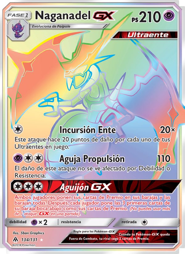 Naganadel GX 134 — Grauen Der Lichtfinsternis (Spanish Pokémon TCG card)