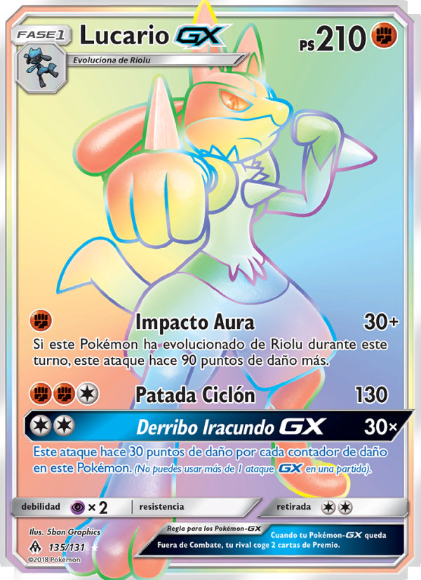Lucario GX 135 — Grauen Der Lichtfinsternis (Spanish Pokémon TCG card)