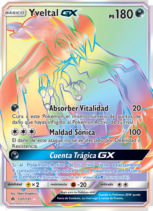 Yveltal GX 137 — Grauen Der Lichtfinsternis (Spanish Pokémon TCG card)