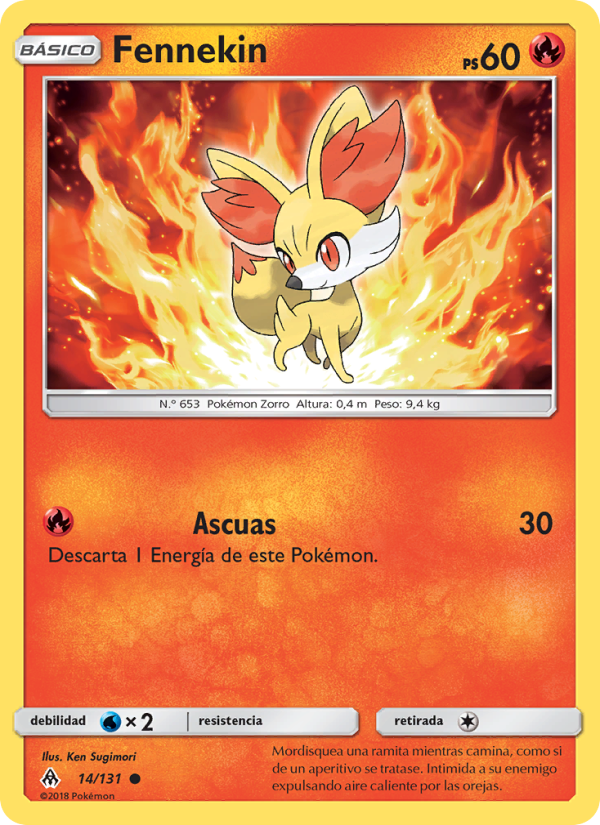 Fennekin 14 — Grauen Der Lichtfinsternis (Spanish Pokémon TCG card)